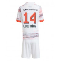 Bayern Munich Luis Diaz #14 Vonkajší Detský futbalový dres 2025-26 Krátky Rukáv (+ trenírky)
